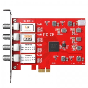 TBS6904se DVB-S S2 S2X Quad Tuner PCIe Card for Watching and Recording Satellite FTA TV Channels on PC